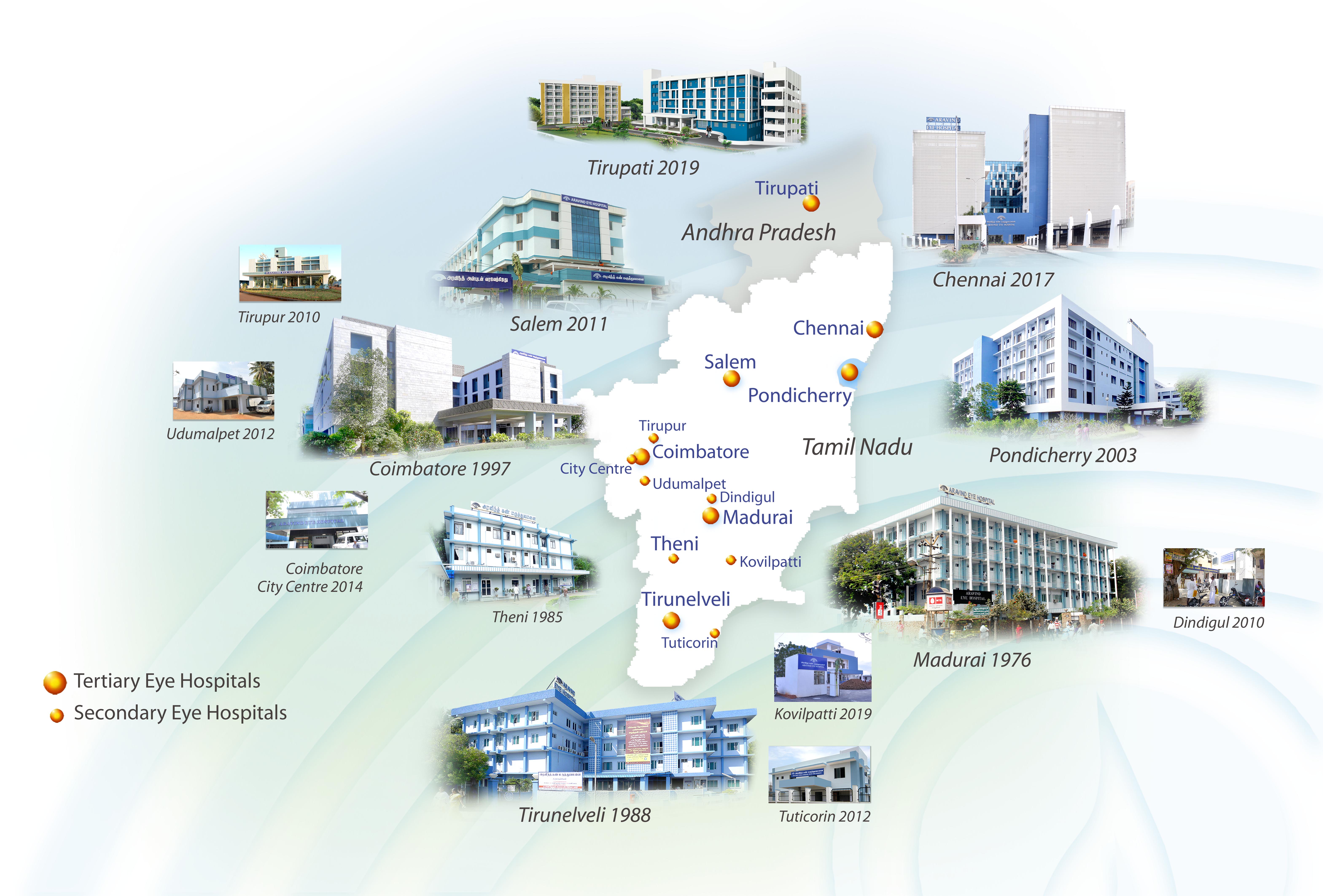 Hospital Locations Map - Aravind Eye Care System